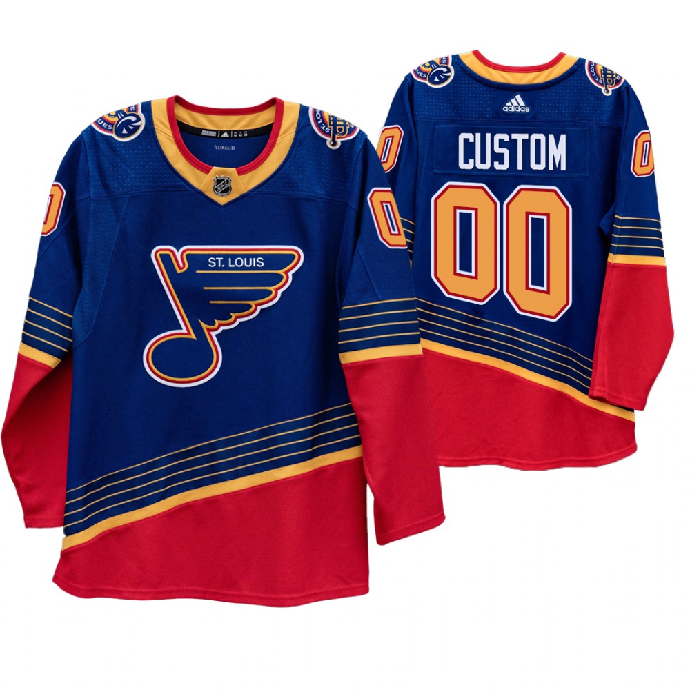 St. Louis Blues Custom 90s Vintage 2019-20 Authentic Royal NHL Jersey-0
